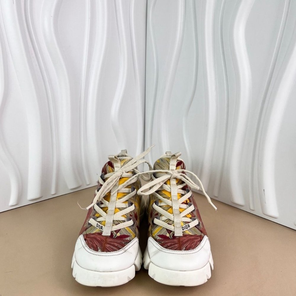 Dior Womens Floral Sneakers Size 38 Chunky Sole Multicolor Pattern - Picture 3 of 9